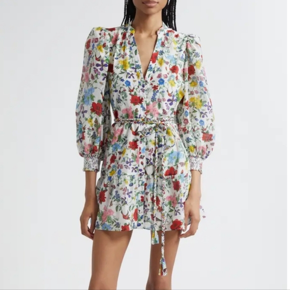 NWT Alice+Olivia Antonette Floral Silk Mini Dress